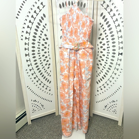Anthropologie Lusana Arlen Smocked Halter Jumpsuit - Picture 7 of 11